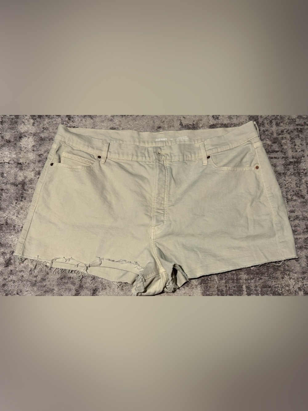 Old Navy Sky-Hi A-Line Cut-Off Jean Shorts Green Waist 24
